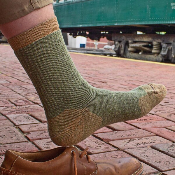 Railroad Sock Men's Premium Copper Infused Crew Socks, Size 6-12 M, Earth/Copper, 1PR - 4010 EA