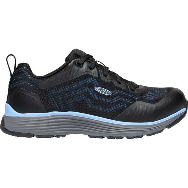 Keen Women's Athletic Shoe, Aluminum Toe, Mesh Upper, Rubber Outsole, Lace Up, Airy Blue/Black, 8 1/2 M - 1025571