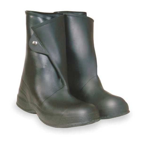 Zoro Select Overboots, Plain Toe, PVC/Vinyl, 12 in H, Snap Tab, Chevron Sole, Black, 13 (Formerly Talon Trax) - 3XE91