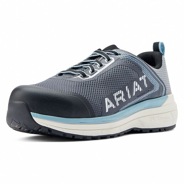 Ariat Women's Composite Toe Athletic Shoe, Gray/Light Blue, 7 1/2, B, 10044427 - 10044427