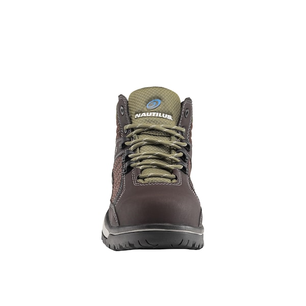 Nautilus Safety Footwear Men Aluminum Toe Size 8.5 URBAN AT, MENS PR, Brown, Olive, 8.5, Wide - N1441-8.5W