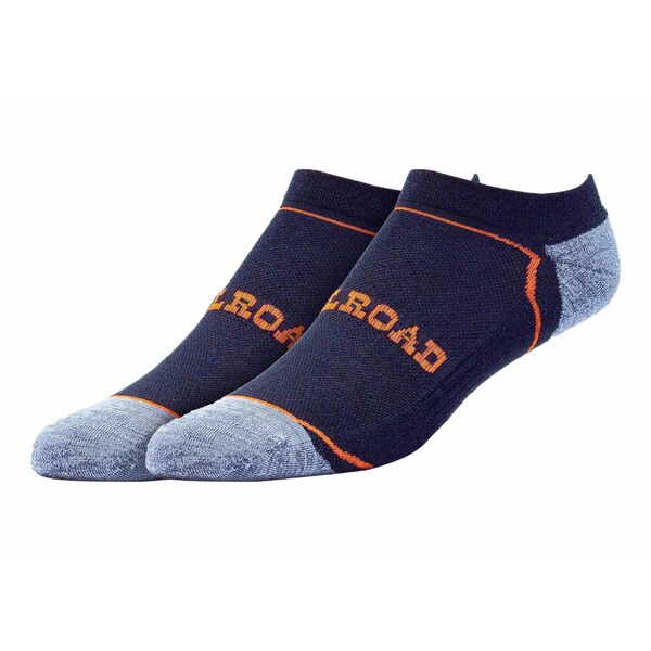Railroad Sock Outdoor No Show Socks, Size 6-12 M, Black/Orange, 2PK - OD211NSO