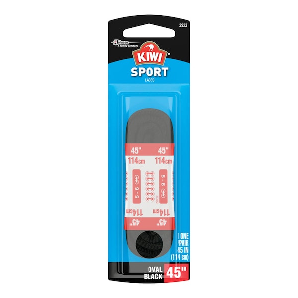 Kiwi Kiwi Sport 45 in. Black Athletic Shoe Laces - 63392