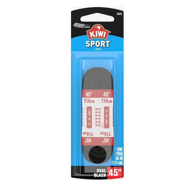 Kiwi Kiwi Sport 45 in. Black Athletic Shoe Laces - 63392