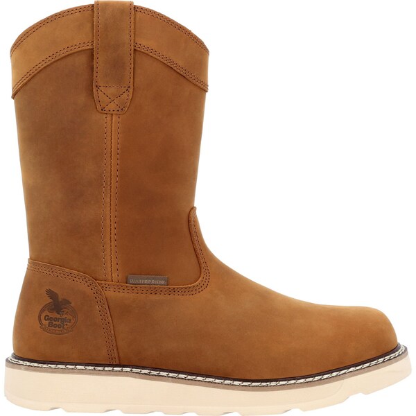 Georgia Men's Work Boot, 11 W, Steel Toe Toe, 10 in H, Barracuda Gold, GB00696 - GB00696