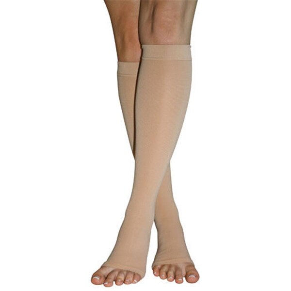 Blue Jay 20-30 mmHg Firm Surgical Weight Stockings Below Knee Open Toe, Beige - Large - BJ310BGL