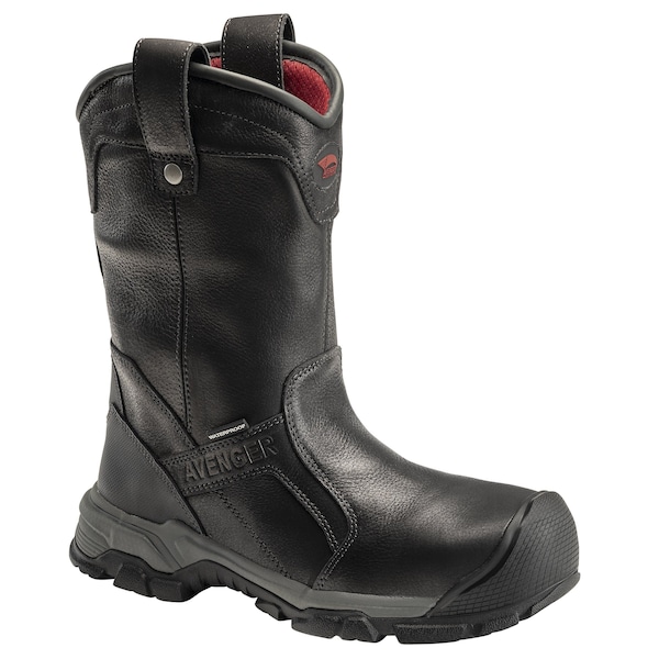 Avenger Safety Footwear Men's Aluminum Toe Wellington Work Boot, Black, 9, Wide, A7831 - A7831-9W