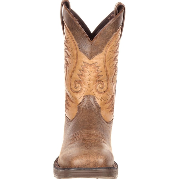 Durango Western Boot, 10.5 W, Leather, 11 in H, Vintage Brown - DDB0109