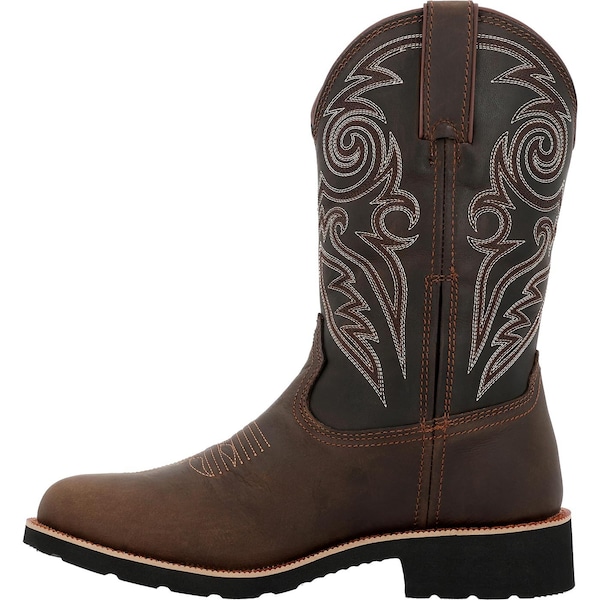 Rocky Men's Waterproof Western Boot, 14 M, Steel Toe, 12 in H, Chocolate, RKW0434 - RKW0434