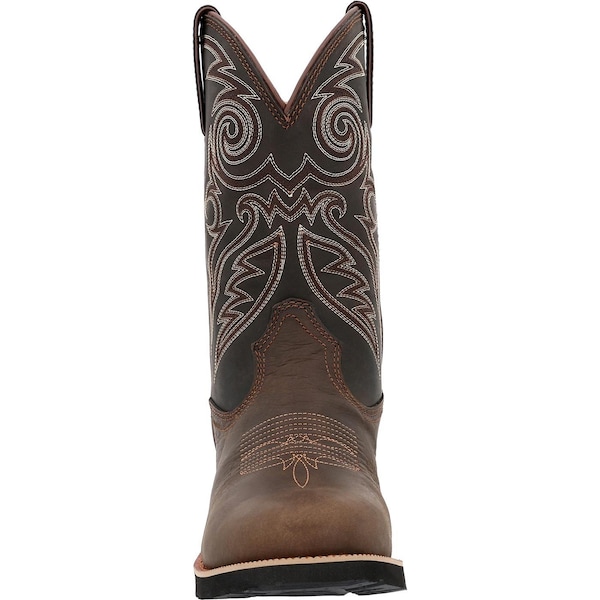 Rocky Men's Waterproof Western Boot, 14 M, Steel Toe, 12 in H, Chocolate, RKW0434 - RKW0434
