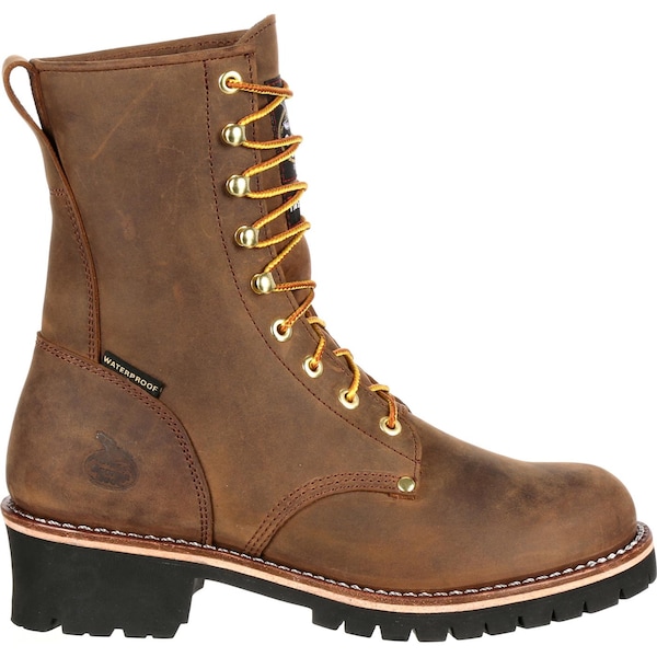 Georgia Boot Men's Insulated Waterproof Logger Boot, 10.5 W, Steel Toe, 8 in H, Brown, GB00065 - GB00065