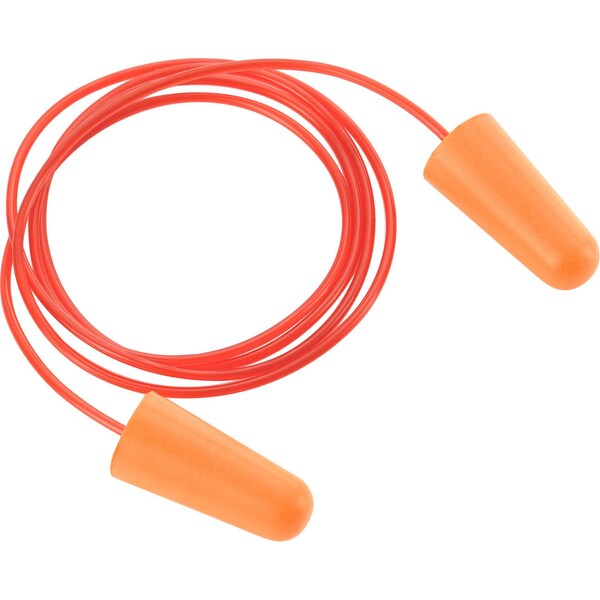 Global Industrial Bullet Earplugs, Tapered, Corded, NRR 32 dB, 100PK - 708376