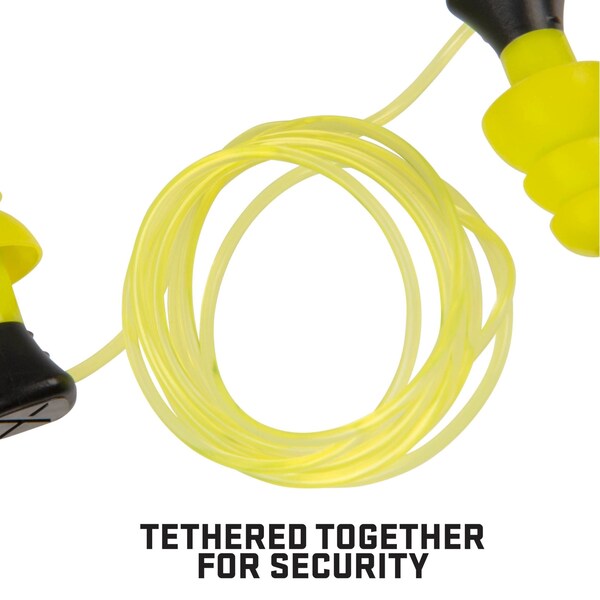 Ultrx Tethered Silicone Ear Plugs, Yellow, 6PK - 4118
