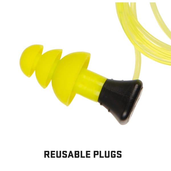 Ultrx Tethered Silicone Ear Plugs, Yellow, 6PK - 4118