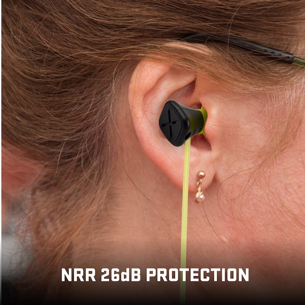 Ultrx Tethered Silicone Ear Plugs, Yellow, 6PK - 4118