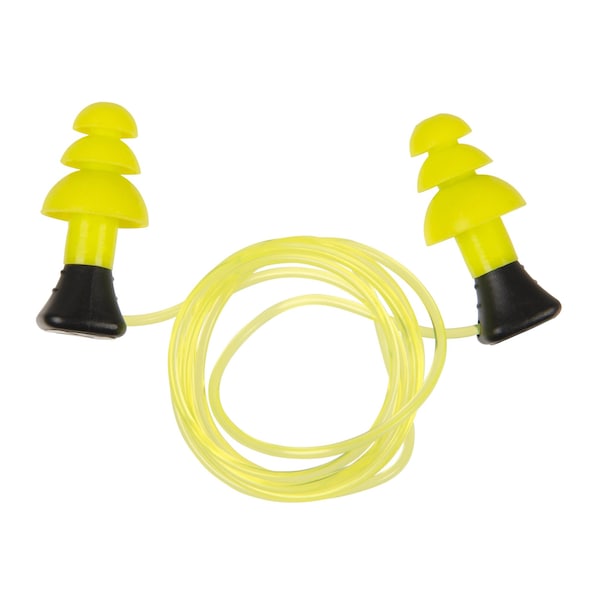 Ultrx Tethered Silicone Ear Plugs, Yellow, 6PK - 4118