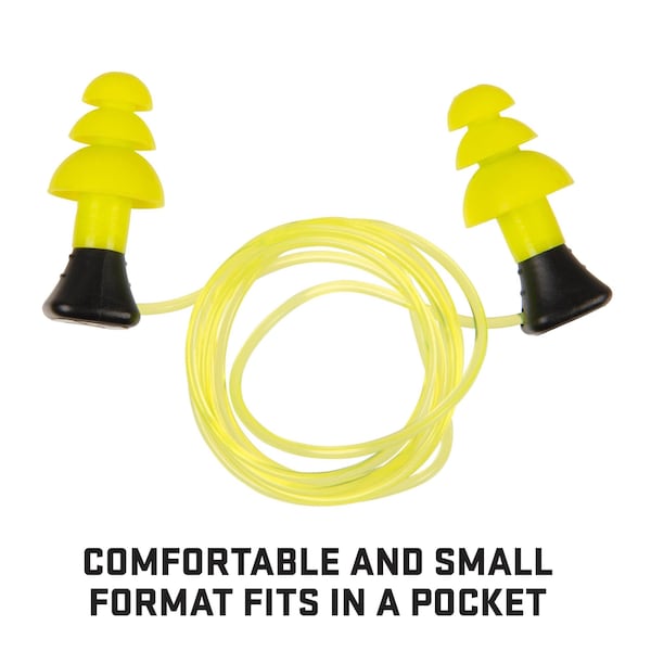 Ultrx Tethered Silicone Ear Plugs, Yellow, 6PK - 4118