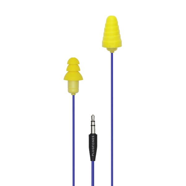 Plugfones Plugfones Guardian 29 dB Nylon/Silicone/Soft Foam 3.5 MM Jack Earplugs/Earphones Yellow 1 pair - PG-UY