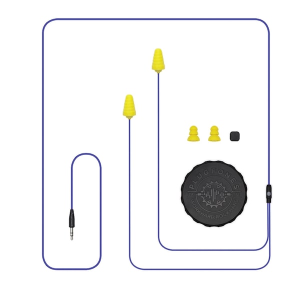 Plugfones Plugfones Guardian 29 dB Nylon/Silicone/Soft Foam 3.5 MM Jack Earplugs/Earphones Yellow 1 pair - PG-UY
