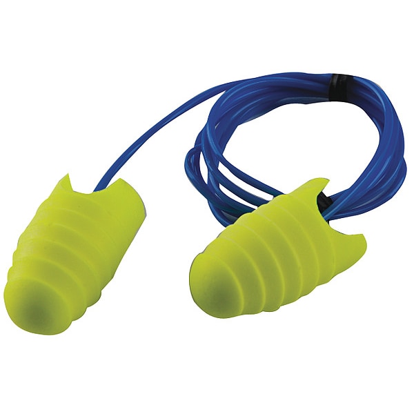 3M E-A-Rsoft Grippers Disposable Corded Ear Plugs, Flanged Shape, NRR 31 dB, L, 200 Pairs - 312-6001