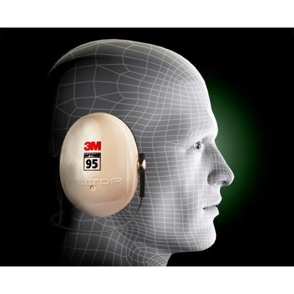 3M Peltor Behind-the-Neck Ear Muffs, 21 dB, Peltor Optime 95, Black/Beige - 8062