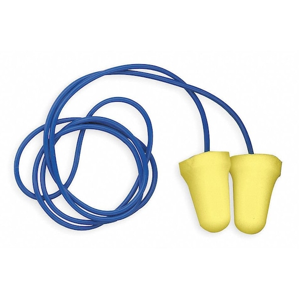 3M E-A-R E-Z-Fit Disposable Corded Ear Plugs, Bell Shape, NRR 28 dB, Yellow, S, 200 Pairs - 312-1222