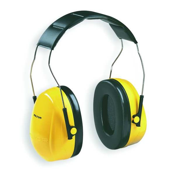 3M Peltor Peltor Optime 98 Hard Hat-Mounted Earmuffs, Dielectric, Passive, NRR 23 dB, Black/Yellow - H9P3E