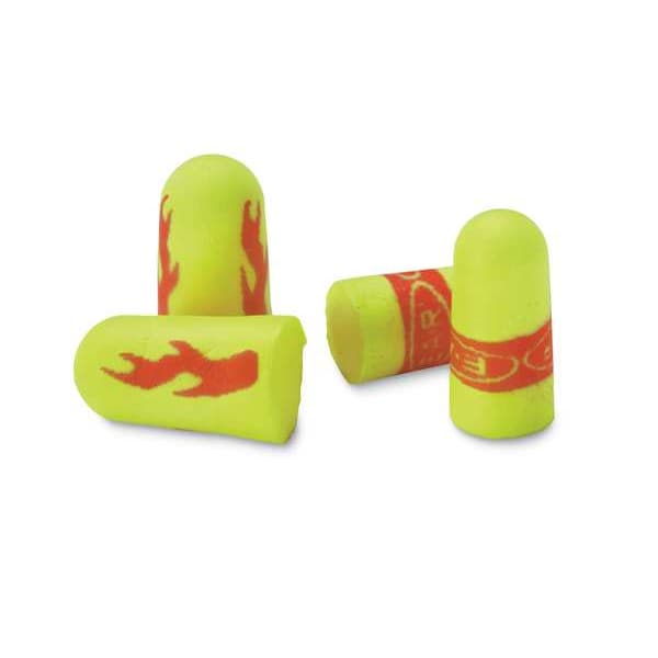 3M Disposable Corded Ear Plugs, Bullet Shape, 33 dB, Orange/Yellow, 200 Pairs - 311-1252