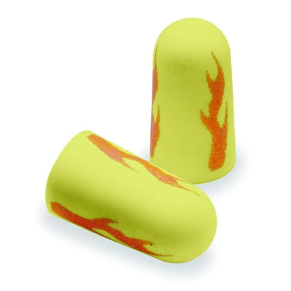 3M Disposable Corded Ear Plugs, Bullet Shape, 33 dB, Orange/Yellow, 200 Pairs - 311-1252