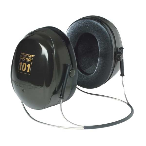 3M Peltor Behind-the-Neck Ear Muffs, 26 dB, Peltor Optime 101, Black/Green - H7B