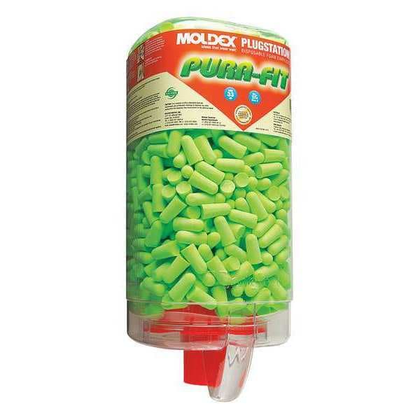 Moldex Disposable Uncorded Ear Plugs with Dispenser, Bullet Shape, 33 dB, 500 Pairs, Green - 6845