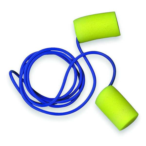 3M E-A-R Classic Disposable Corded Earplugs, Cylinder Shape, Yellow/Blue, 29 dB NRR, 200 Pairs/Box - 11001