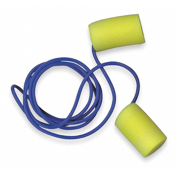 3M E-A-R Classic Disposable Corded Earplugs, Cylinder Shape, Yellow/Blue, 29 dB NRR, 200 Pairs/Box - 11001