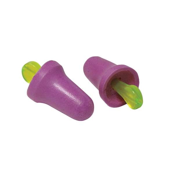 3M No-Touch Reusable Foam Ear Plugs, Bell Shape, 29 dB, Purple, 100 PK - P2001