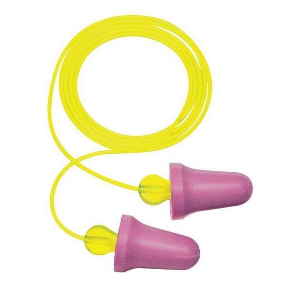 3M No-Touch Reusable Foam Ear Plugs, Bell Shape, 29 dB, Purple, 100 PK - P2001