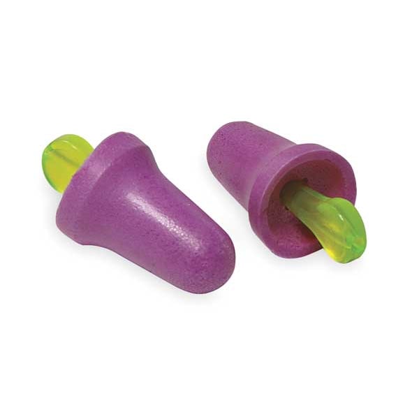 3M No-Touch Reusable Foam Ear Plugs, Bell Shape, 29 dB, Purple, 100 PK - P2001