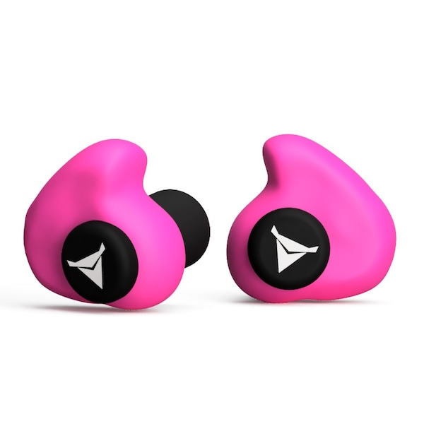 Decibullz Custom Molded Earplugs Hi Vis Pink, 31 NRR, Simple DIY Process, Remoldable if needed - PLG1-PNK