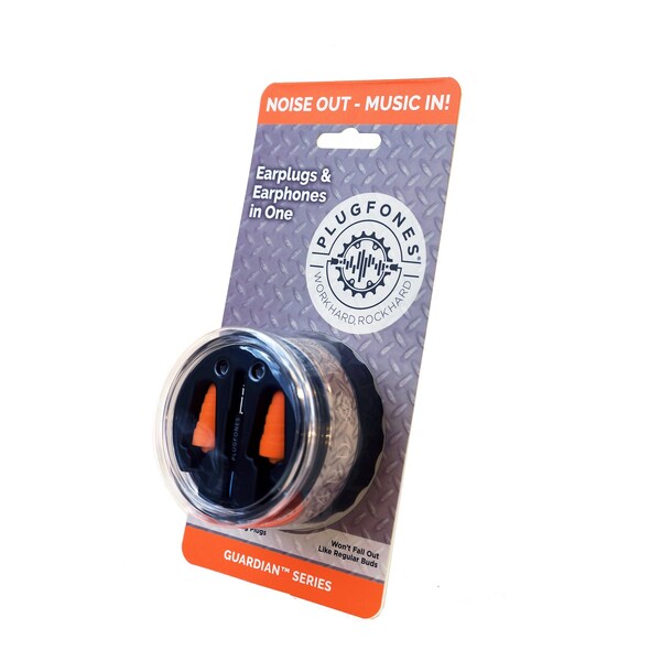 Plugfones Plugfones Guardian 29 dB Nylon/Silicone/Soft Foam 3.5 MM Jack Earplugs/Earphones Blue/Orange 1 pair - PG-UO