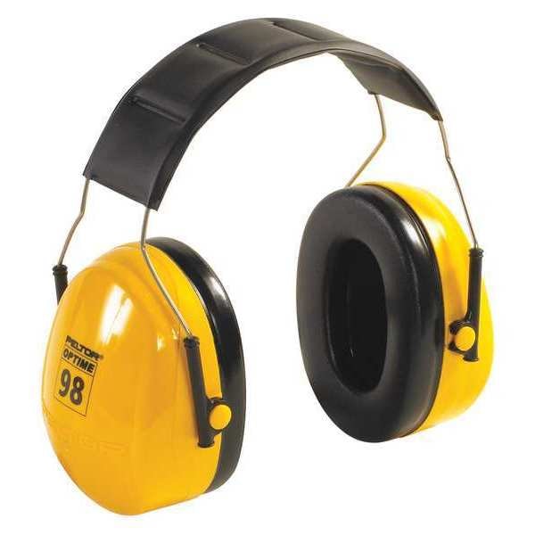 3M Peltor Over-the-Head Ear Muffs, 25 dB, Peltor Optime 98, Black/Yellow - OCS1401