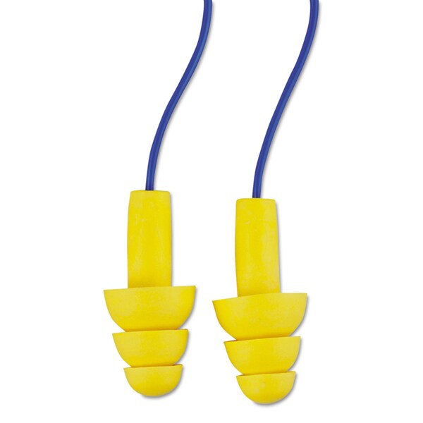 3M Reusable ABS/Elastomeric Polymer Earplugs, Flanged Shape, Yellow, 200 PK - 7000052728