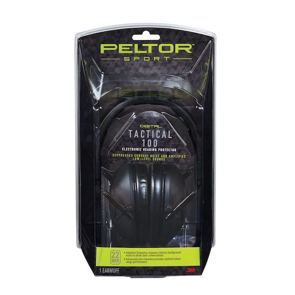 3M Peltor Over-the-Head Electronic Ear Muffs, 22 dB, Peltor Sport Tactical 100 - TAC100-OTH