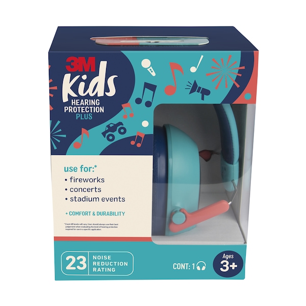 3M Kids Ear Muffs 23Db Teal - PKIDSP-TEAL