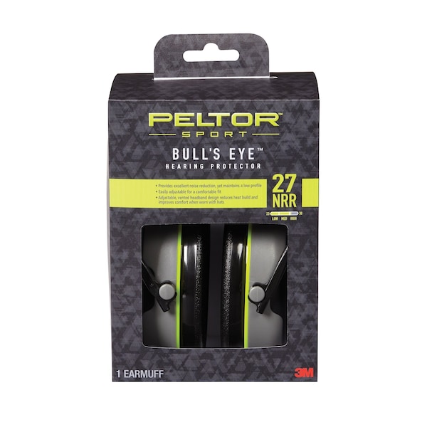 3M Peltor Sport Bullfts Eye Hearing Protector, PK6, 27 dB, Black/Gray - 97041-PEL-6C