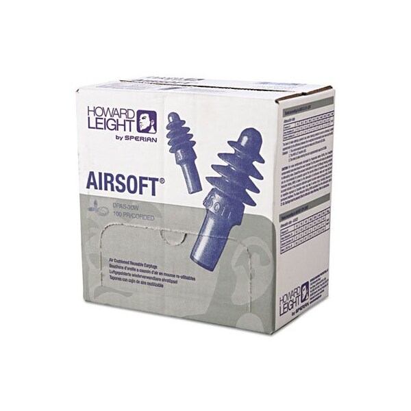 Honeywell Environmental HowardLeig, Dpas-30w Airsoft Multiple-Use Earplugs, 27nrr, White Nylon Cord, Be, 100 Pairs - DPAS30W