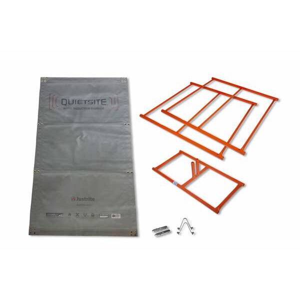 Quietsite Acoustic Barrier, Polyester, Steel, 4 ft W, 8 1/8 ft L, 1 1/2 in Thick, Gray - 26466KT