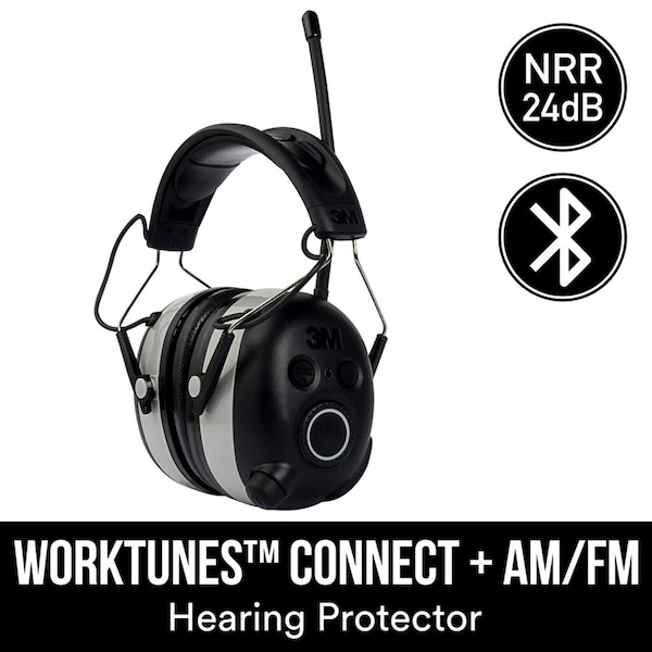 3M 3M WorkTunes 24 dB Soft Foam Bluetooth Earplugs/Earphones w/Mic Black 1 pair - 90542-3DC