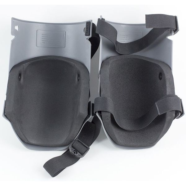Sellstrom KneePro Ultra Flex III Knee Pads, Hard Shell, Hinged, Non-Marking Grip Strip, Gray/Orange, 1 Pair - S96110
