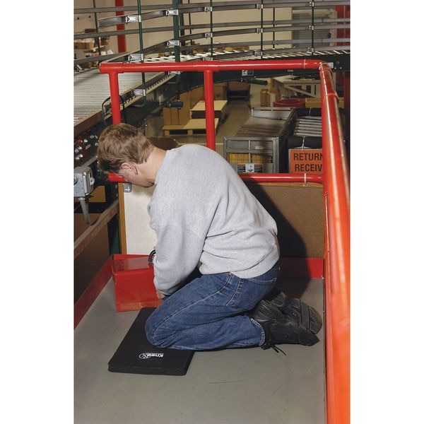 Notrax Knee RX Kneeling Mat, Nitrile/PVC Sponge Kneeling Pad, 12 in L x 22 in W, Built-In Handle, Black - 950S1222BL