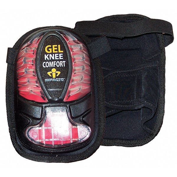 Impacto Knee Pad, All Terrain, Gel Pad, Nylon, Plastic, Rubber Cap, hook-and-loop Closure, 2 Straps - 865-00