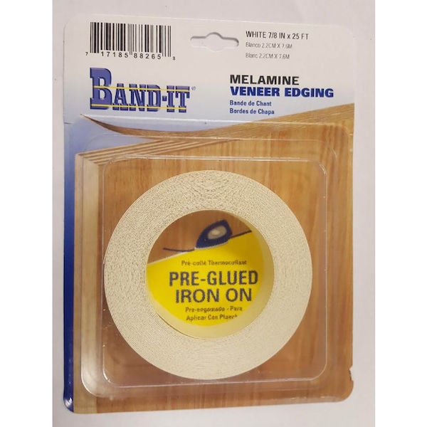 Band-It Band-It .030 in. X 7/8 in. W X 25 ft. L White Melamine Veneer Edging #2/BTR Premium Grade - 88265
